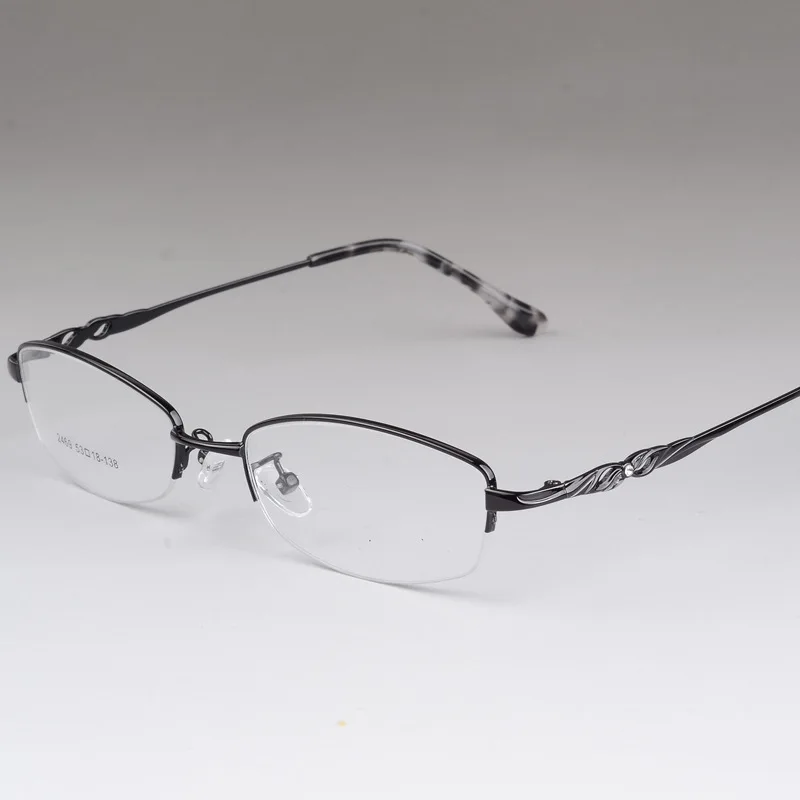 

Fashion Ladies Business Metal Half-frame Titanium Alloy Myopic Glass Frame Fashion Comfortable Frame for Women