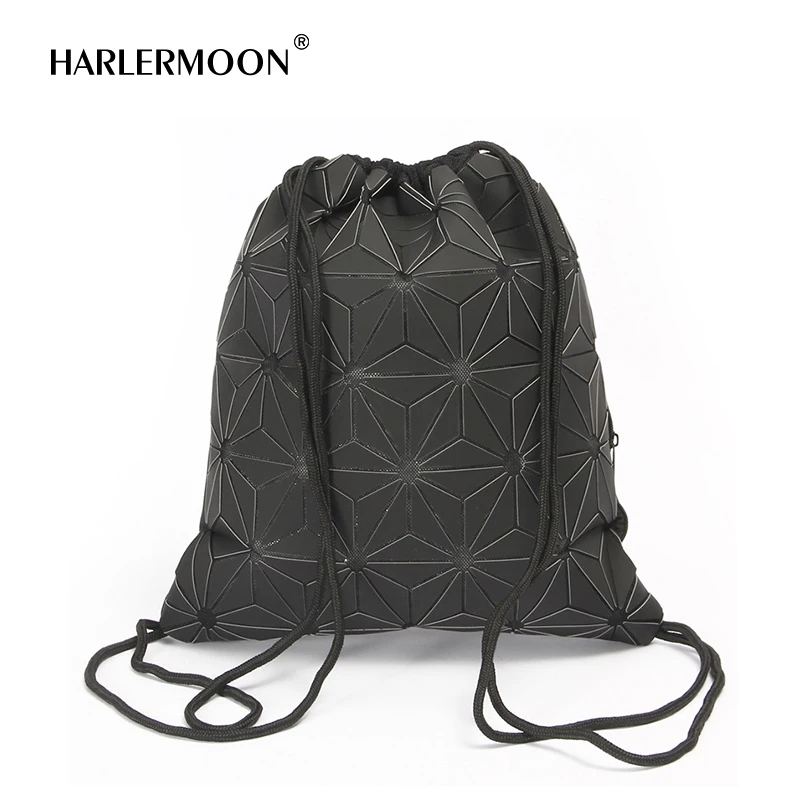 

Harlermoon Drawstring Bucket Bag Geometry Shard Lattice backpack PU Leather Shoulder Bags for Women Perfect Valentine's Present