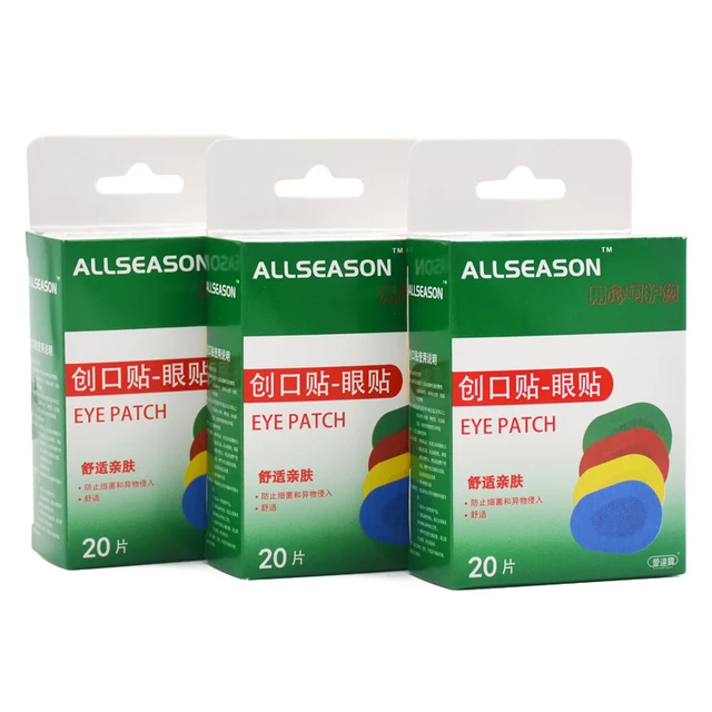 Free Shipping 60PCs/3Boxes Colorful Breathable Eye Patch Band Aid Medical Sterile Eye Pad Adhesive Bandages First Aid Kit