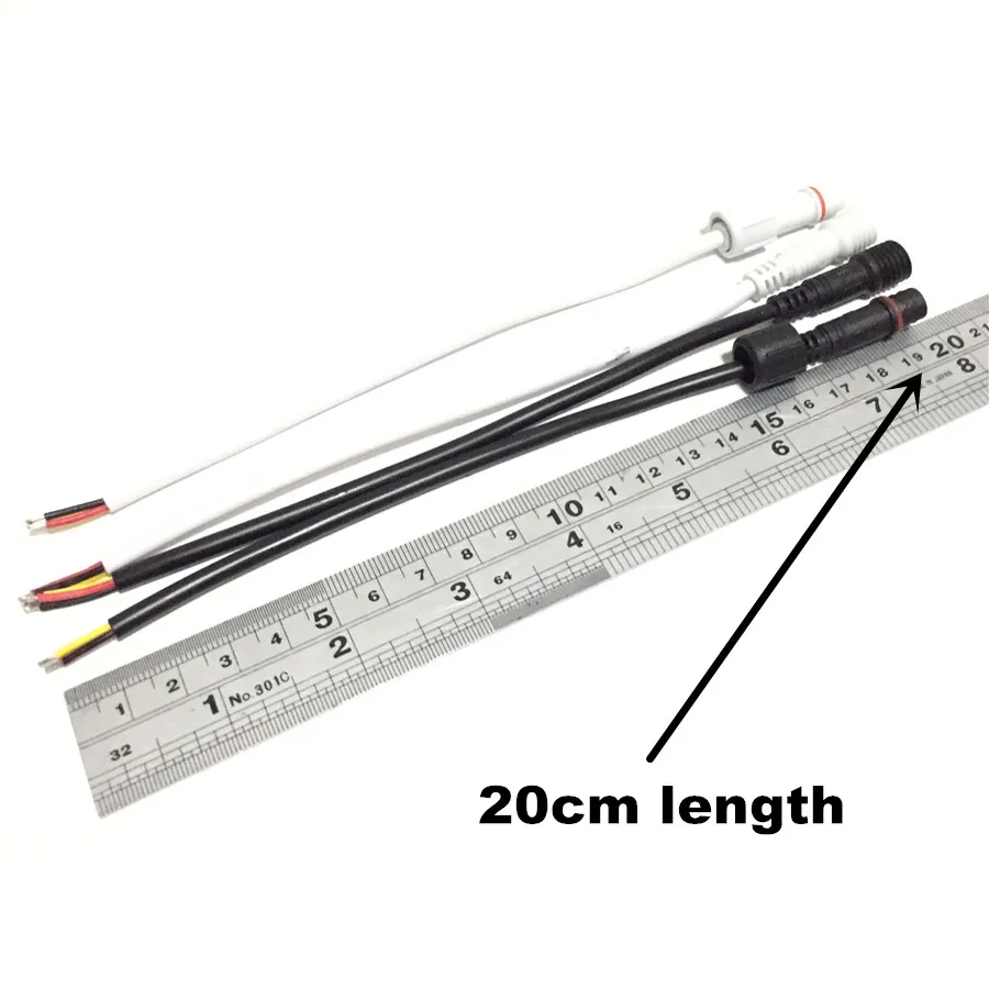 40 см, 2 пары в партии Водонепроницаемый соединительные кабели 2/3/4 контакта с Гнездовой разъем и штекер адаптера для Светодиодные ленты освещения