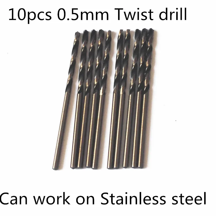 

10pcs 0.5mm Fangdawang Twist drill Stainless steel drill bit top quality Micro HSS Twist Drill Bit for Electric drill