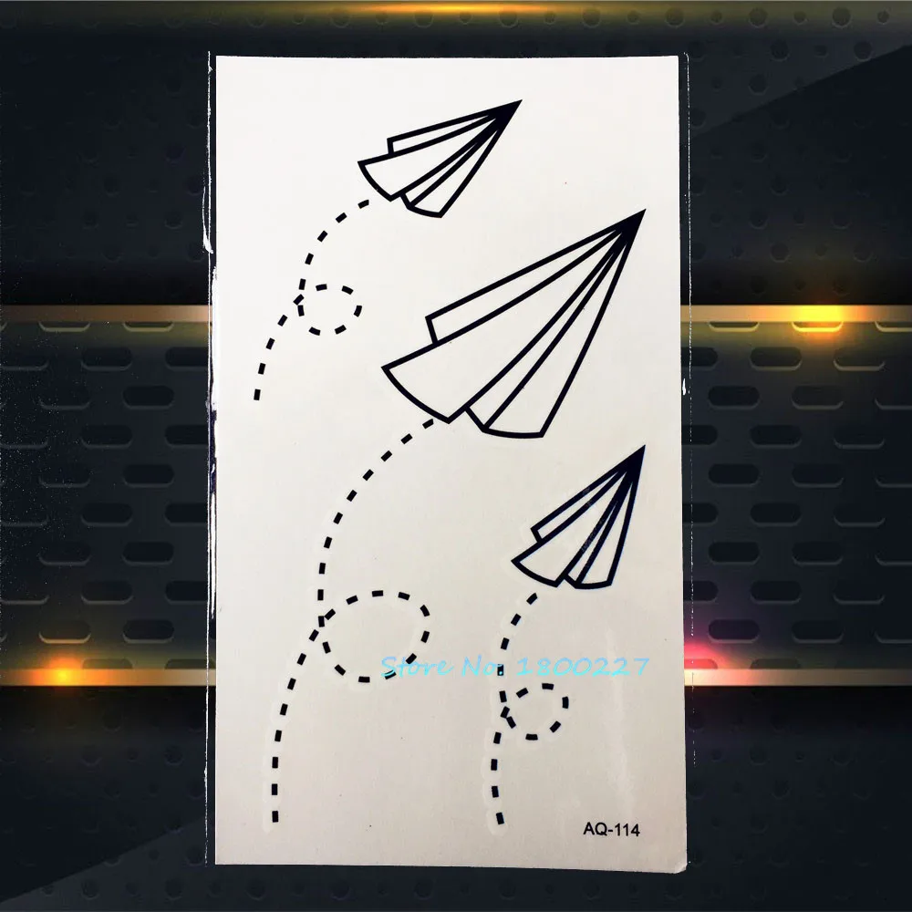

1PC Cute Paper Plane Temporary Tatoo Stickers Kids PAQ-114 Children School Tattoos Paste Non Toxic Fake Waterproof Tattoo Gifts