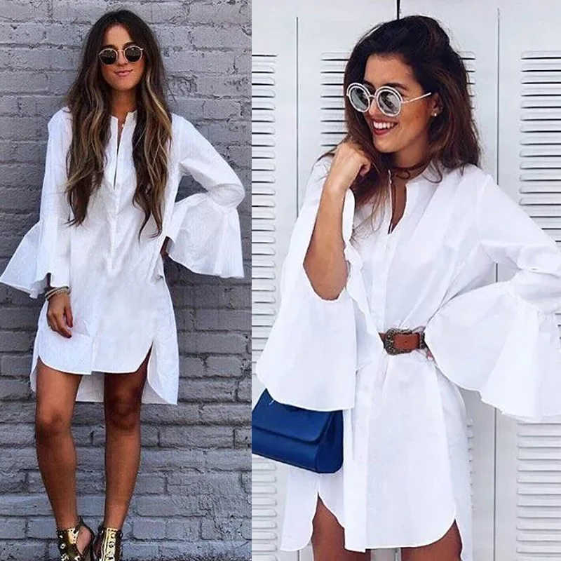 vestido camisa branco