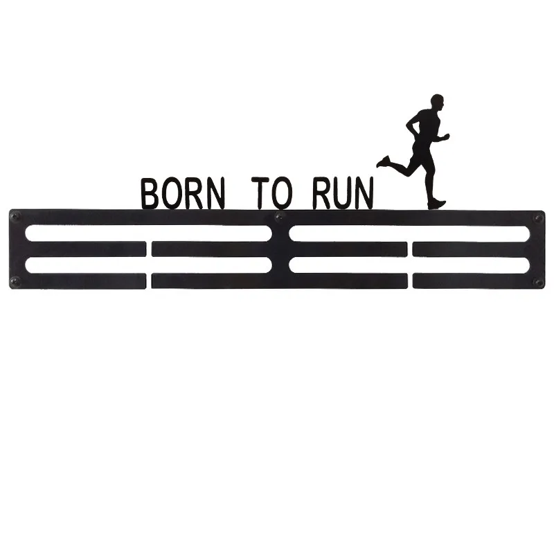 Рожденный бегать черный спортивный марафон дисплей вешалка для медалей