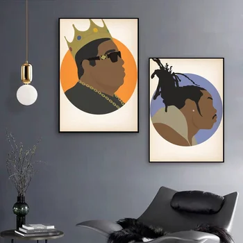 

Hip Hop Heads poster Biggie Smalls Art Canvas Poster Wall Pictures for Living Room No Frame
