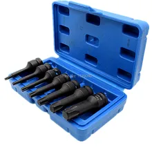 Ударные сверла Torx Star Socket 7 шт. набор 3/" Квадратный привод T20 T25 T30 T40 T50 T55 T60 хромированная молибденовая сталь торцевые биты длиной 60 мм