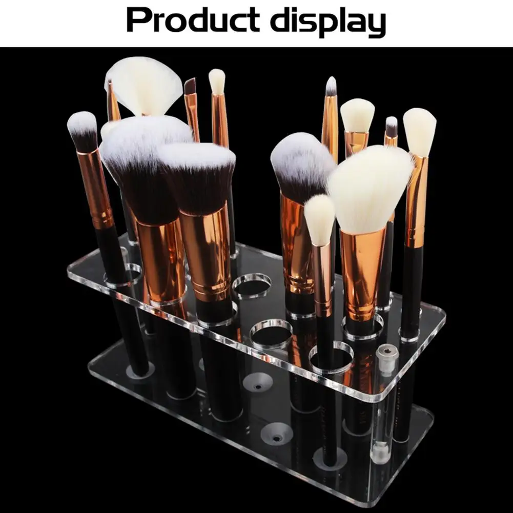 20 Holes Acrylic Makeup Brushes Holder Stand Foldable Organizing Rack Cosmetic Brush Drying Holders