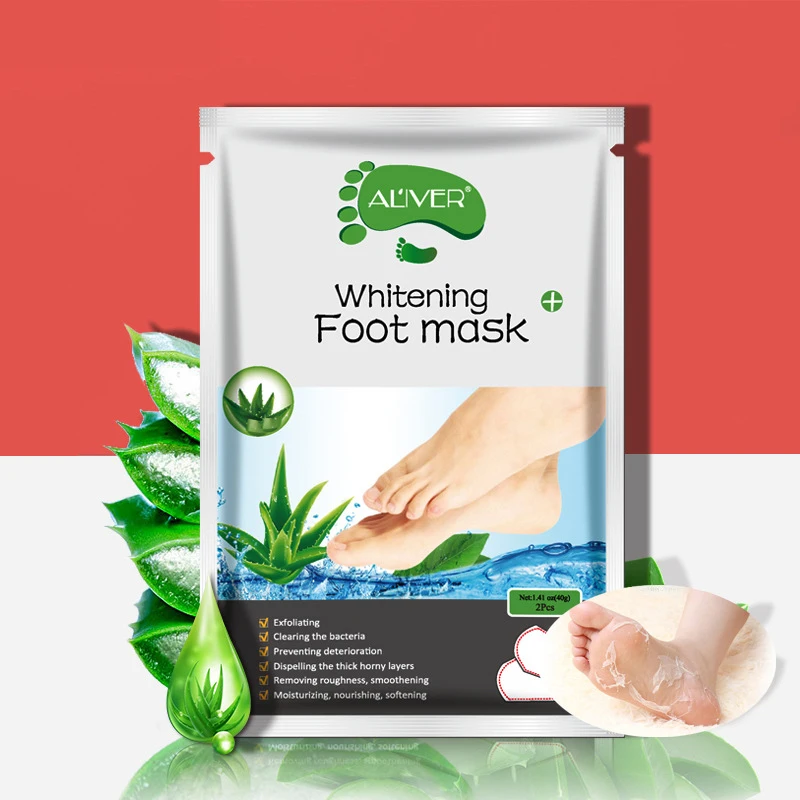 ALIVER Aloe Whitening Foot Mask Baby Feet Remove Dead Skin Foot Mask
