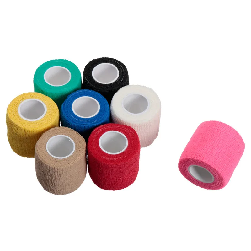 

High Quality Colorful Self Adhesive Ankle Finger Muscles Care Elastic Medical Bandage Gauze Dressing Tape Sports Wrist Support