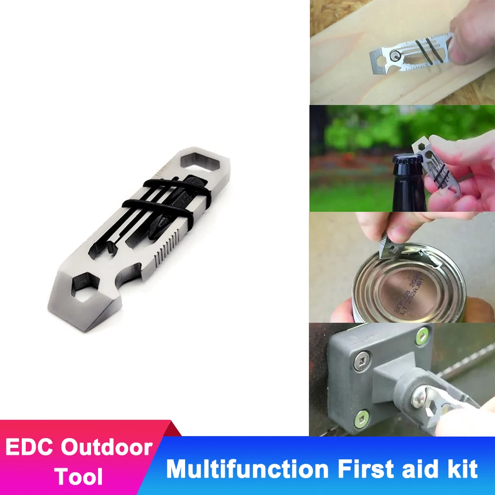 

6 in 1 EDC Gadget Tools Outdoor Camping Equipment Supplies Multi Tool Hex Wrench Screwdriver Screwdriver SOS Emergency Survival