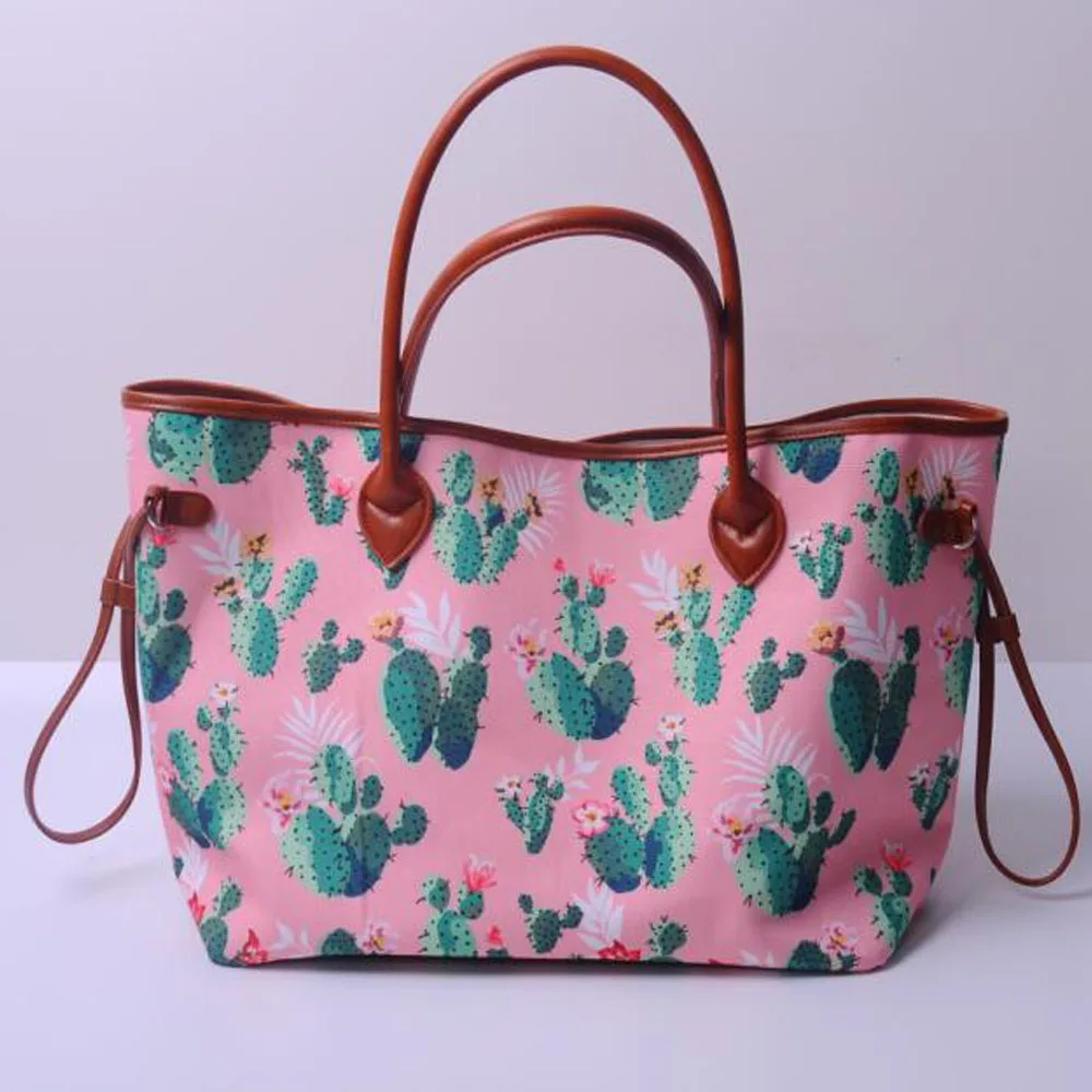 Женская холщовая сумка с принтом кактуса 100% г.|large handbags|women handbagshandbag handbags |