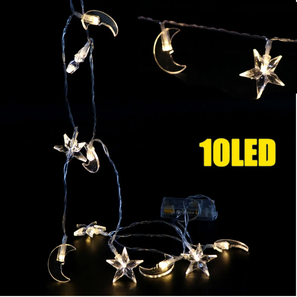 

Smuxi Islamic Eid Ramadan LED String Battery Light Allah Moon Star Home Party Decor