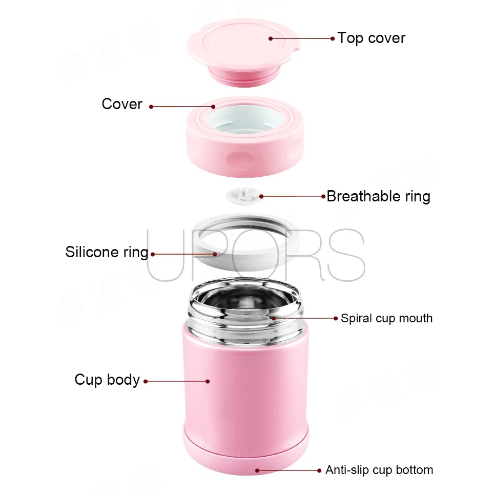 Термос для еды UPORS 500 мл с контейнером из нержавеющей стали|thermos for food|thermos jarthermos