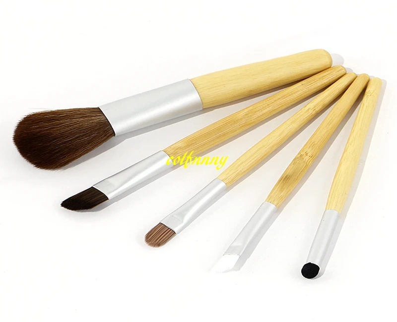 400sets/lot Hot Sale 5pcs Bamboo Makeup Brush Set Make Up Brushes Tools