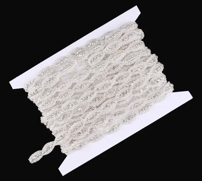

(2Yard/lot) Handmade Bling Mini Oval Rhinestone Applique Trim Flatback Crystal Beaded Trim Button For Dress/Hair/Shoes
