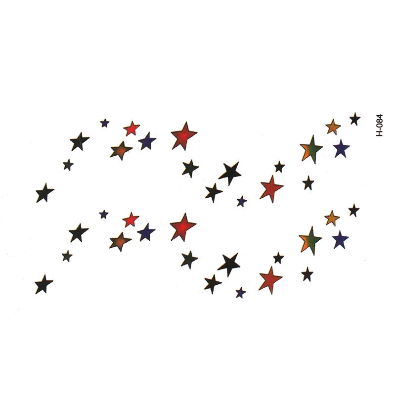 Colorful stars waterproof temporary tattoos tatuajes temporales glitter tattoo sleeve tatoo makeup xha tatto henna