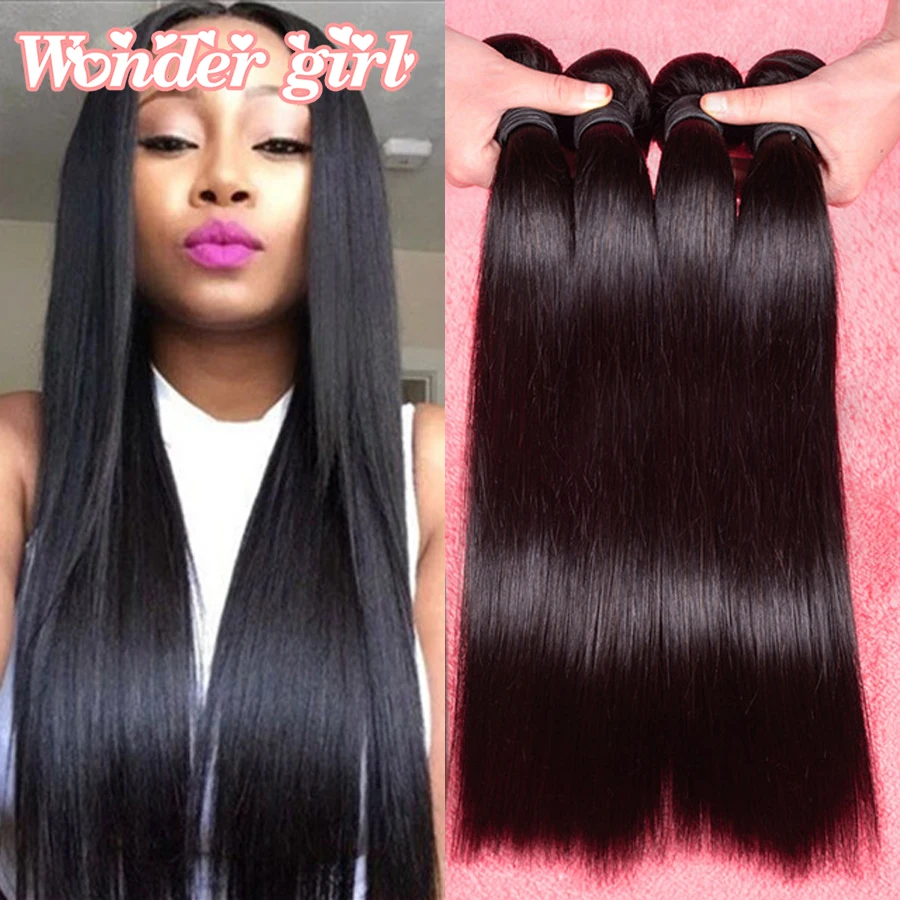 7A Malaysian Straight Hair 4 Bundles Malaysian Virgin Hair Straight Human Hair 8-26 Unprocessed Virgin Straight Hair Bundles