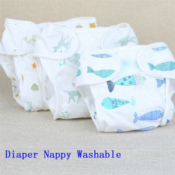 

Baby Cloth Diapers Washable Waterproof Breathable Cotton Cloth Nappy Diaper Baby Kid Girl Boy Cute Cartoon Reusable Training New