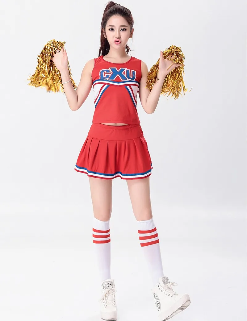 Сексуальный женский костюм Черлидинга для девочек средней школы, униформа Черлидинга, спортивная одежда для женщин, нарядное платье на Хэллоуин