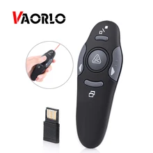 VAORLO беспроводной Презентер красный светильник лазерная указка ручка PPT Презентация 2,4G RF пульт дистанционного управления страница USB флип Powerpoint кликер