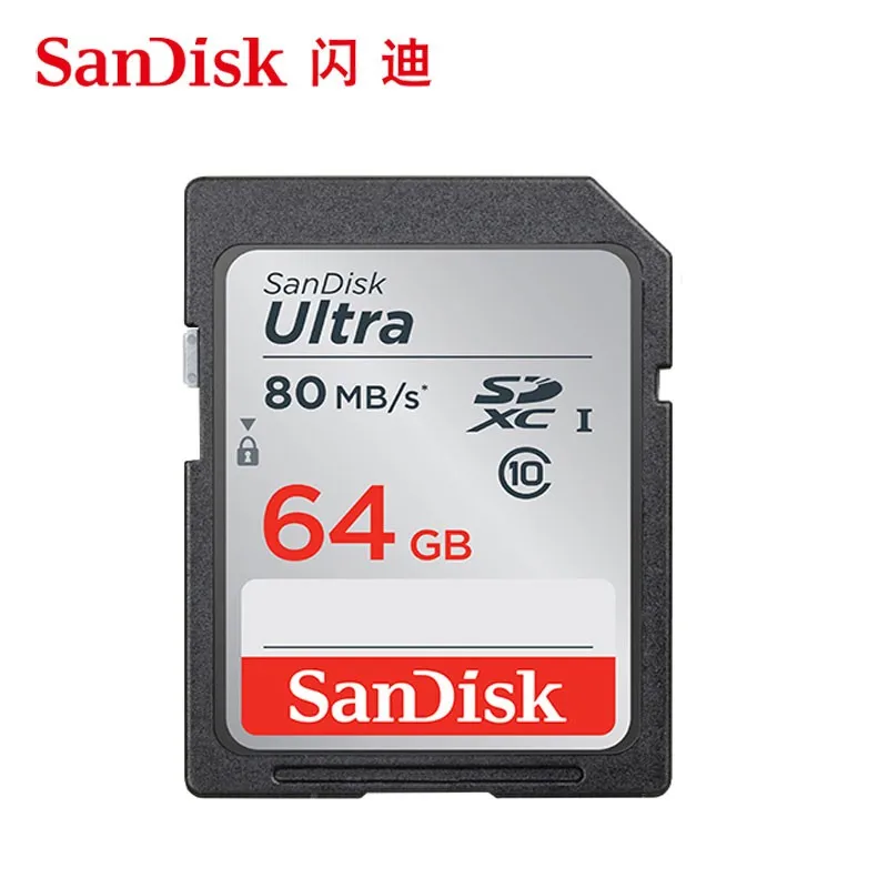 Оригинальная sd-карта SanDisk Ultra, 64 ГБ, 32 ГБ, 16 ГБ, класс 10, SD, SDHC, SDXC, карта памяти, 128 ГБ, C10, 80 МБ/с./с, поддержка официальной проверки