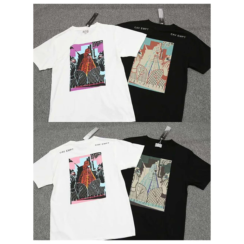 

Black/White CAVEMPT CONCRETE TEE 19SS Summer Spring Hip Hop Loose Men C.E CAVEMPT T-shirts Cotton Graphic Print CAVEMPT T-shirt
