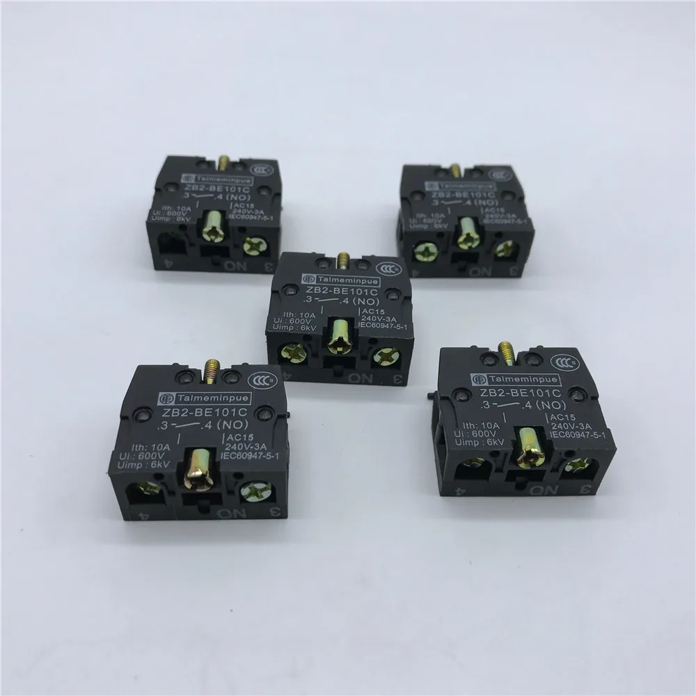 10Pcs/Lot ZB2-BE101C Push Button Switch Contact Block Normal Open (NO) | Обустройство дома