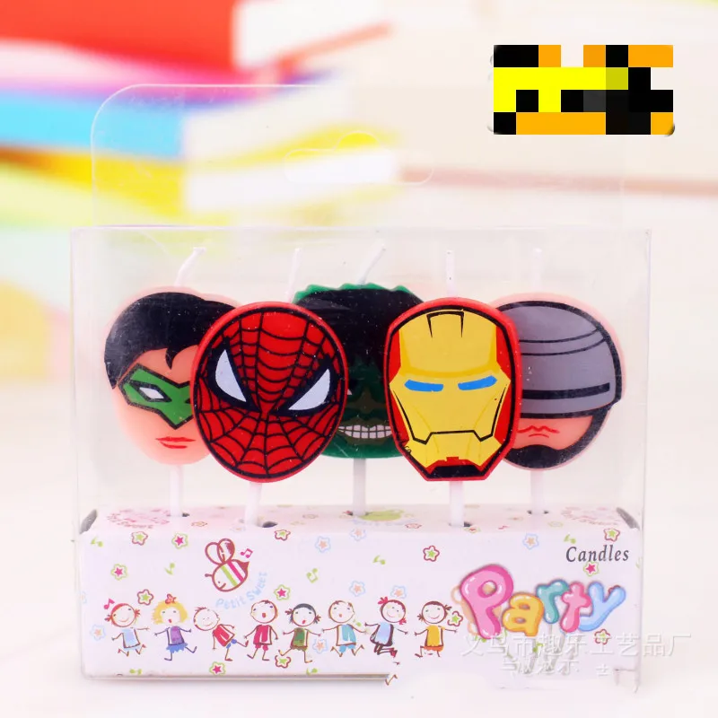 

5pcs 18*8.5*3cm Super Hero The Avenger Candles Theme Kids Birthday Party Supplies Baby Shower Anniversary Cake Candle Decoration