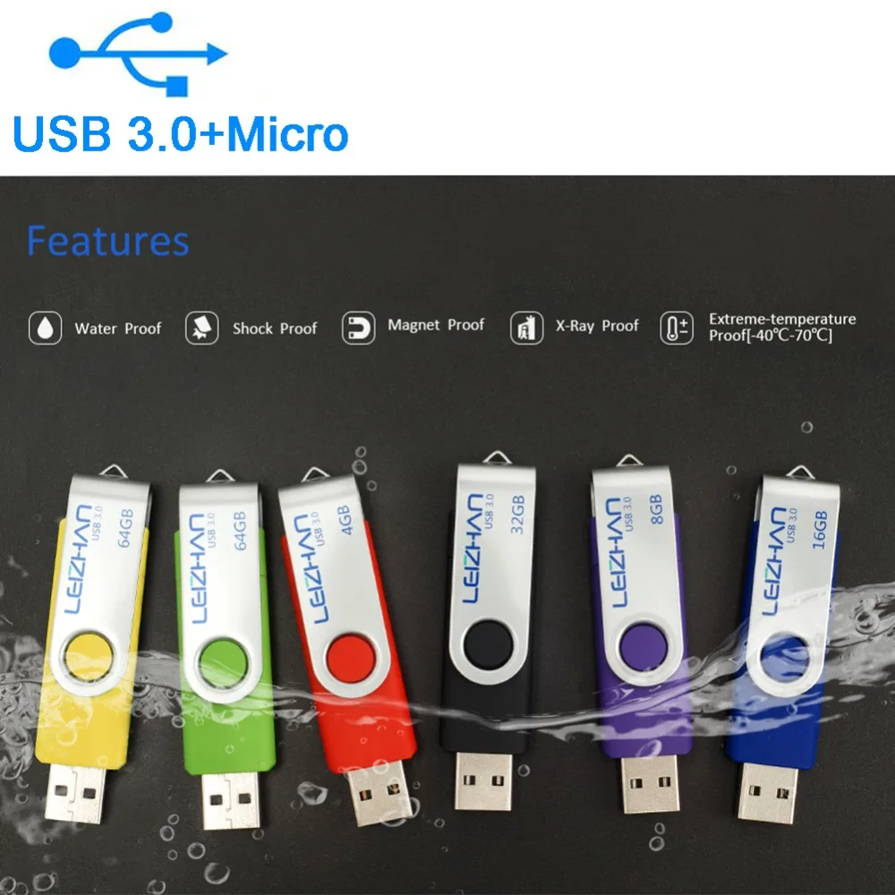 LEIZHAN 128 ГБ USB флеш накопитель 3 0 OTG фотовспышка 16 Гб Флешка 32 64 8 U диск ручка драйвер
