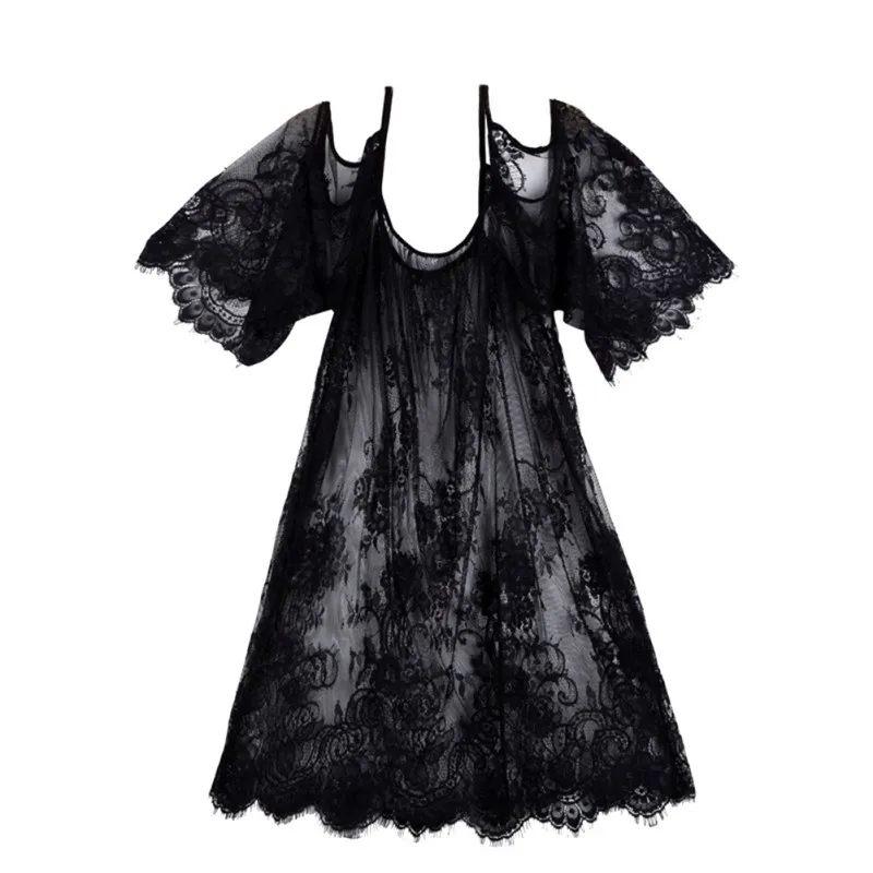 

Women Summer Beach Dress Sexy Strap Sheer Floral Lace Embroidered Crochet Dresses Ladies See Through Vestidos Hot