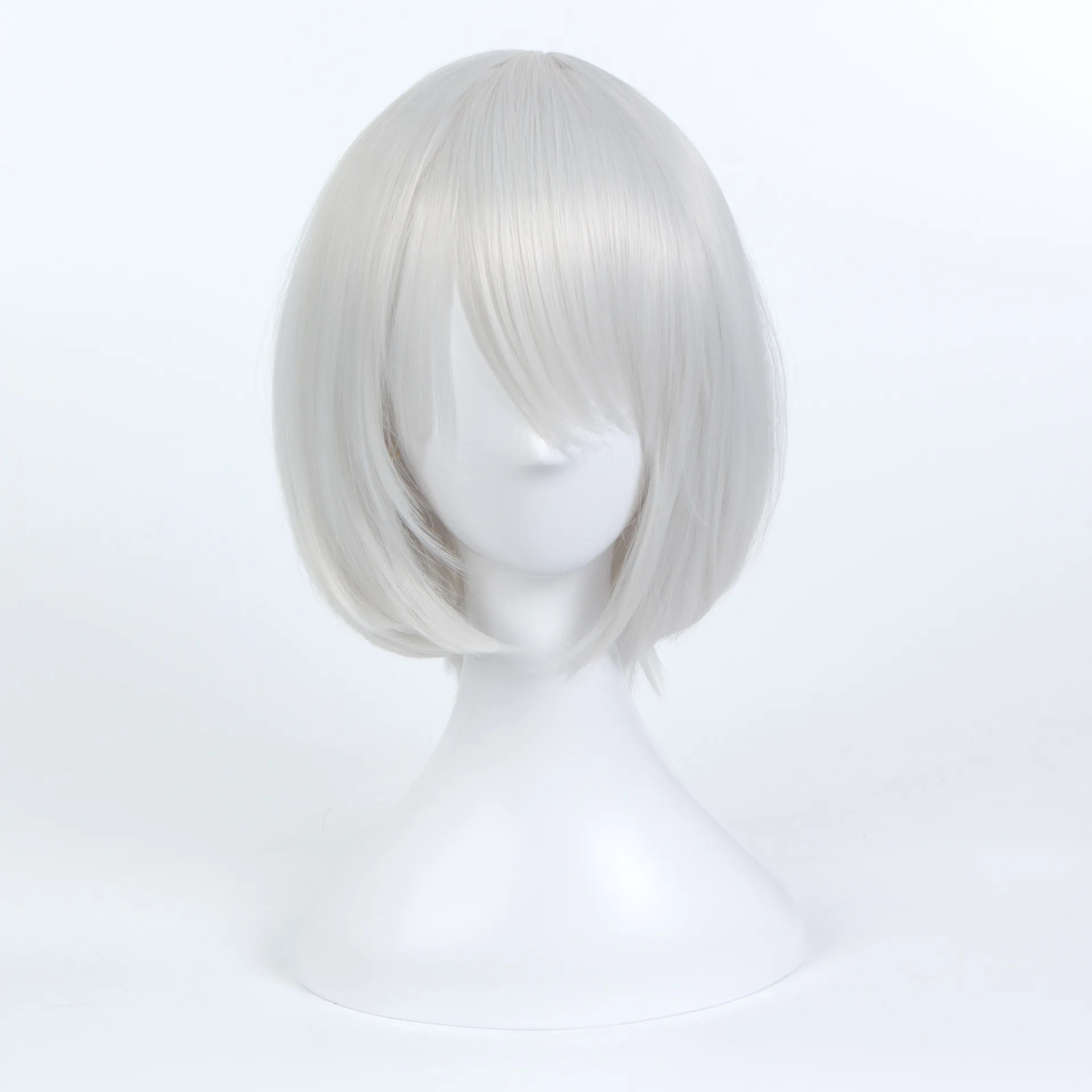 NieR Automata 2B YoRHa No. 2 белый короткий прямой парик для косплея женские волосы боб