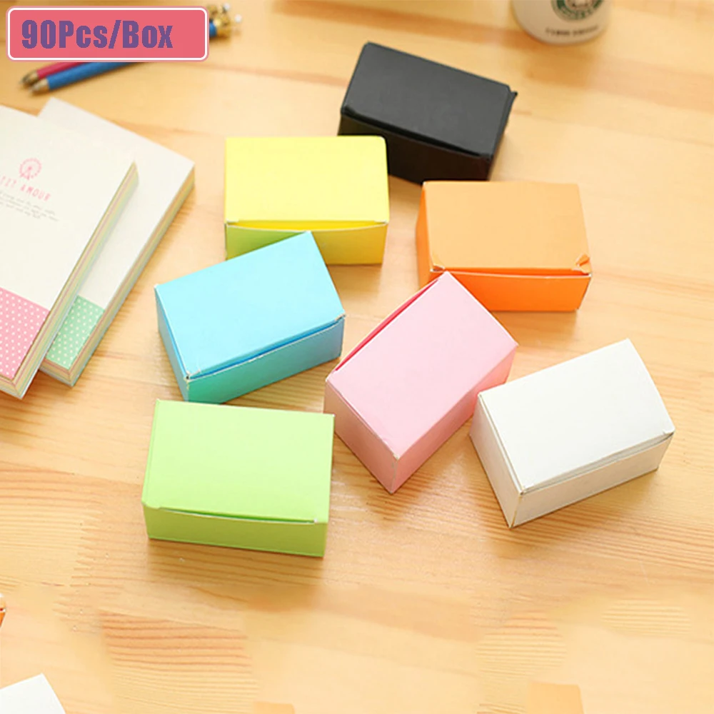 

90 PCs/Box Cute Colored blank word card Memo Pad Note Pads Card Creative Korean Stationery Office School Supplies For Kids Gift
