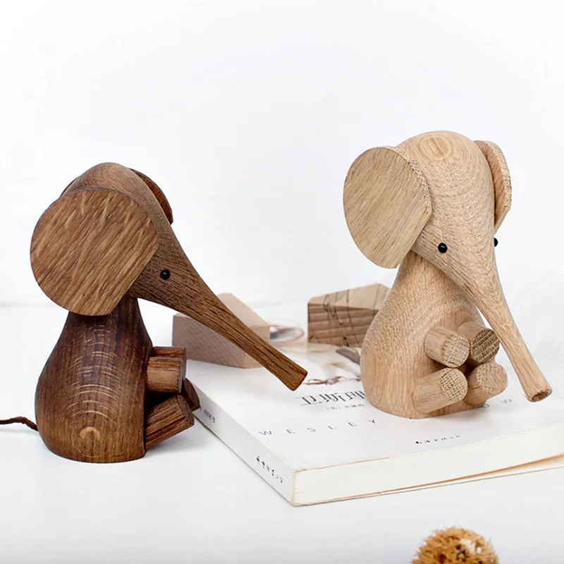 Скандинавский дизайн, животные, Прекрасный деревянный слон, Сова, миниатюрный домашний декор, фигурки, украшение стола, детская комната, рождественские подарки