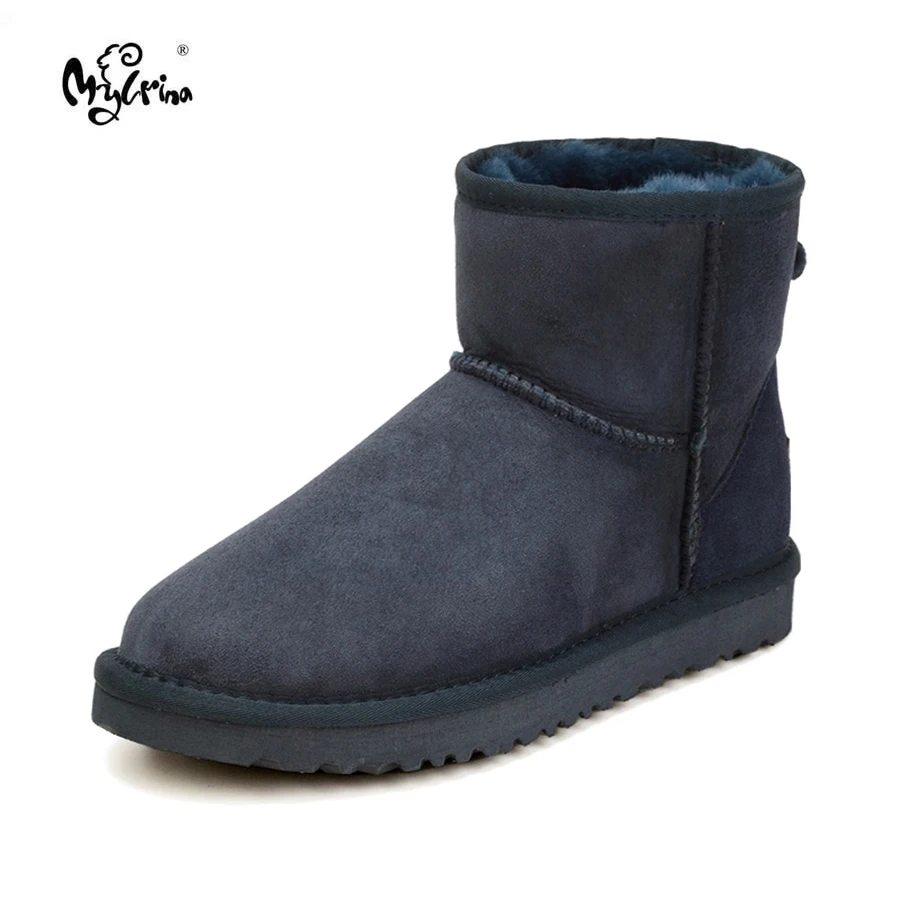 

MYLRINA Top Quality Women Snow Boots Winter Non-Slip Warm Boots Genuine Sheepskin Leather 100% Natural Fur Women Ankle Boots