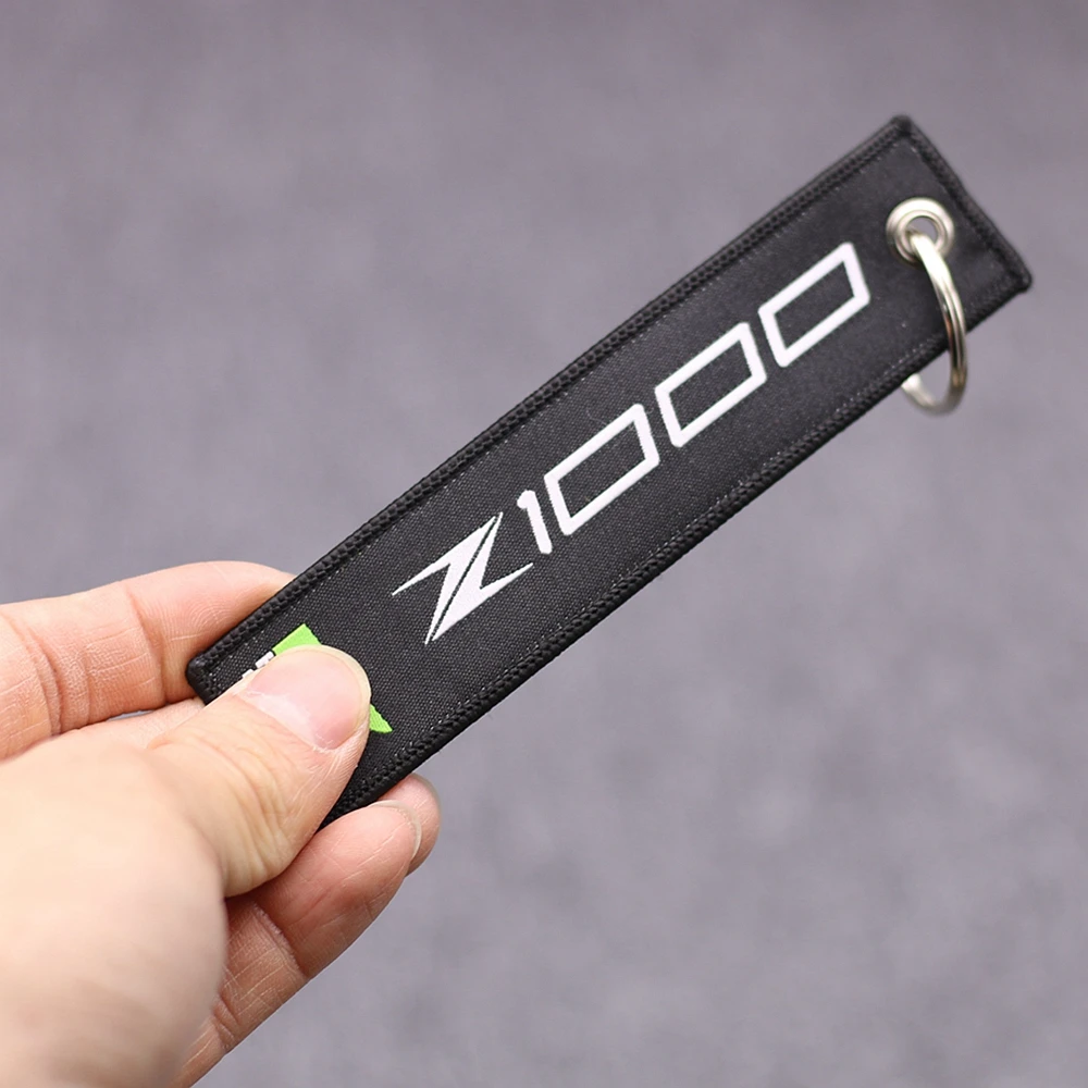 Вышивка Key Holder цепи коллекционный брелок для Kawasaki Z650 Z800 Z900 Z1000 мотоциклетные вышитый значок брелок
