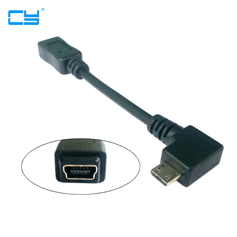 5 OCS/Лот микро USB Мужской прямоугольный 90 градусов к Мини Женский Кабель для
