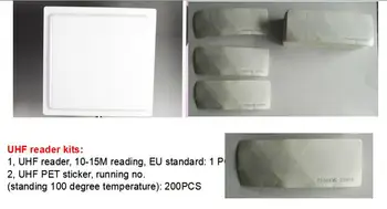 

UHF card reader,10-15M reading with EU standard+ 200 PCS of UHF PET sticker kits