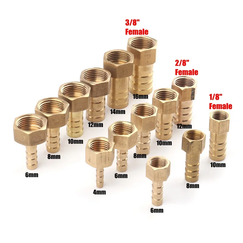 2 шт./лот 1/" 2/8" 3/" Штекерный СОЕДИНИТЕЛЬ 6~ 12 мм латунные соединители пагода поливочный шланг фитинги для газовых труб адаптер медные соединения