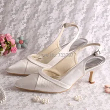 (20 Цветов) Wedopus Пользовательские Ручной Острым Носом Slingback Высокие Каблуки Свадебные Сандалии Слоновой Кости