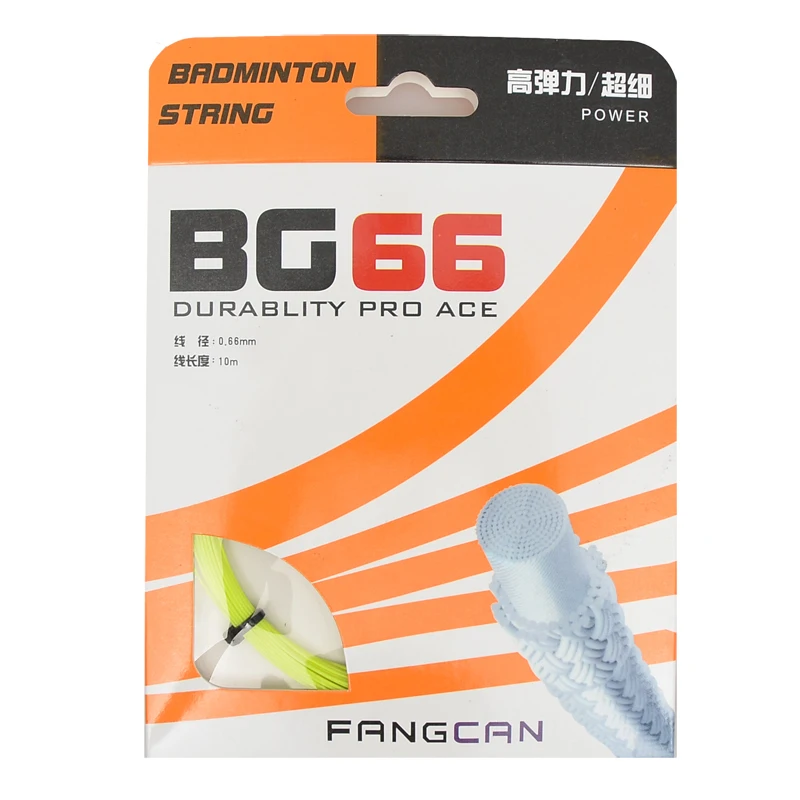 

10pcs FANGCAN high elasticity badminton string BG66 with string tension 23-26lbs durablity pro ace 5 colors