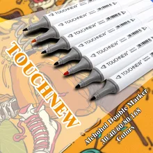 TOUCHNEW 30-80 цветов Ручка для художественного письма спиртовой фломастер растворимый ручка мультфильм Граффити Искусство Эскиз маркеры для дизайнеров Манга