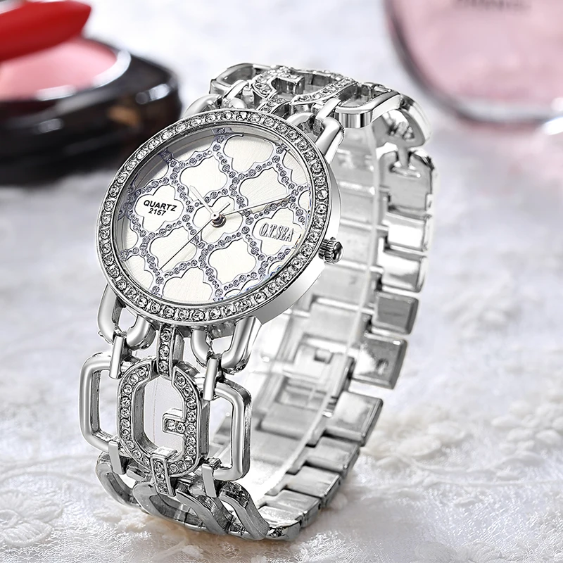 Роскошная фирма O. T. SEA, часы с браслетом из розового золота для женщин, женские часы с кристаллами, кварцевые наручные часы Relogio Feminino 2157