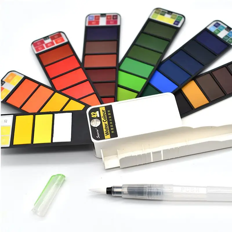 

18/25/33 Colors Watercolors Pigment Paints Set Solid Watercolor Waterbrush For Drawing Painting Art Supplies Premium