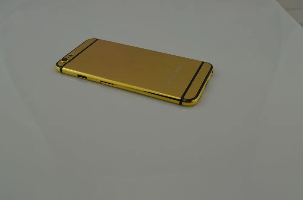 Для iPhone 6 4,7 дюйма 24K золотой корпус с боковой/верхней/нижней/аксессуары 24k золотой корпус с OEM корпус на заказ