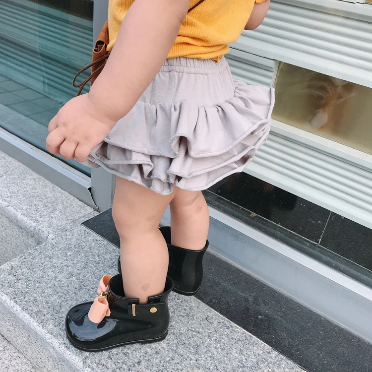 Mini Melissa/ г.; детские ботинки с бантом для девочек; прозрачные водонепроницаемые ботинки для принцессы; Нескользящие мягкие ботинки; 4 вида цветов обувь для девочек Melissa