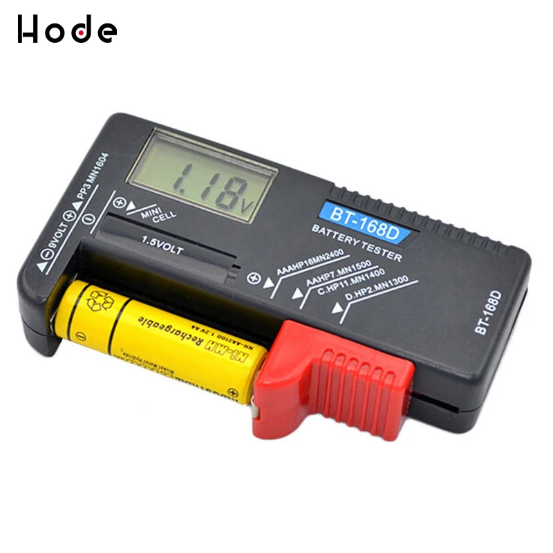 

Universal Digital LCD AA/AAA/C/D/9V/1.5V Button Cell Battery Volt Tester BT-168D