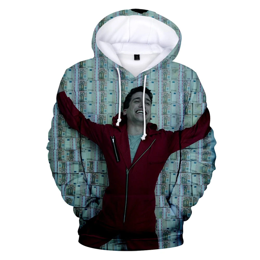 

3D Hoodie Print Money Heist Hoodies Men/Women Sweatshirts Long Sleeve Harajuku Men Winter Sweatshirts Money Heist 3D Hoodies