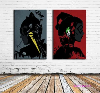 

Batman and The Joker 2 Pieces Canvas Painting Print Living Room Home Decor Modern Wall Art Oil Painting