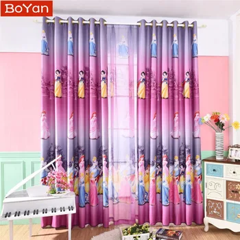 

1 Panel Korean Pink Color Dream Princess Design Cartoon Window Curtains for Girls Bedroom Living Room Shade Kids Custom Size