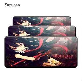 

Yuzuoan 900*400*3mm XL large Soft Non-Skid Rectangle Mouse pad Akame Ga kill Beautiful Anime Best Durbale Anti-Slip Laptop